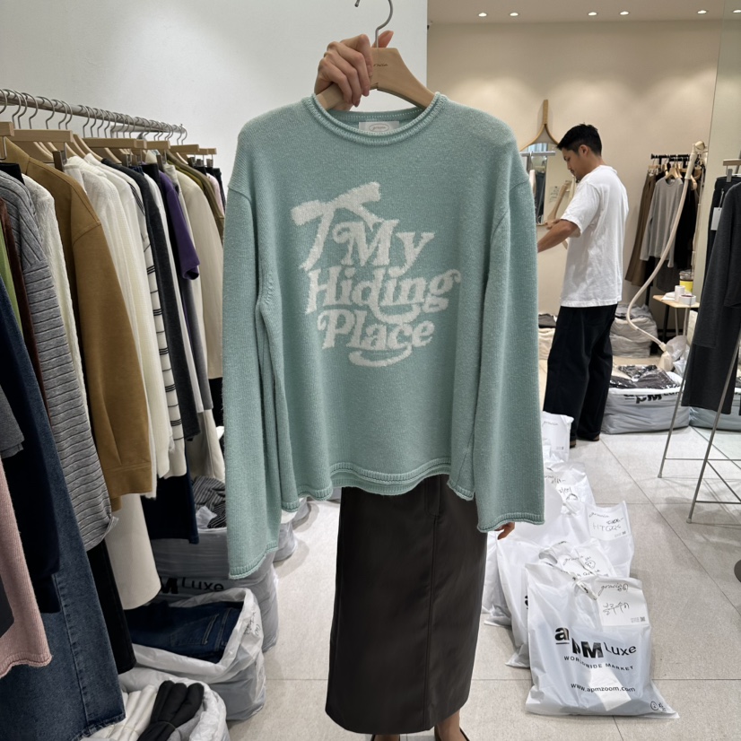 GRACIA韓國代購女裝新品時尚推薦休閑熱賣人氣針織衫字母GRACIA針織衫圖色1