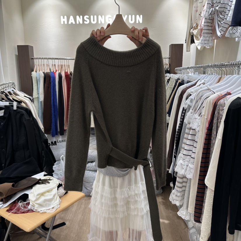 HANSUNGHYUN韓國代購女士新款熱賣推薦人氣時尚毛衣羊毛100HANSUNGHYUN毛衣圖色1