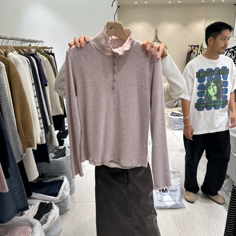 GRACIA東大門代購女士新品熱賣真品針織衫安哥拉高領紐扣GRACIA針織衫圖色2