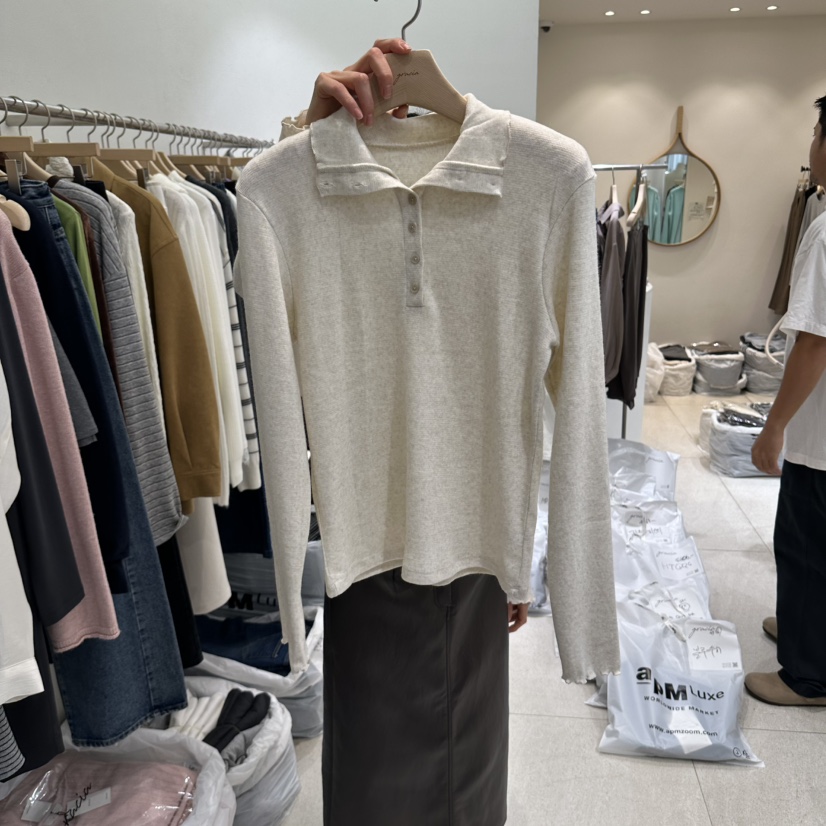 GRACIA東大門代購女士新品熱賣真品針織衫安哥拉高領紐扣GRACIA針織衫圖色3