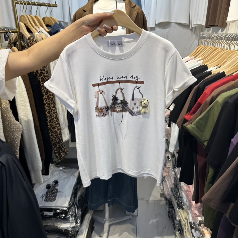 COCO HOLIC東大門直郵女裝新品推薦時尚熱賣真品休閑T恤COCO HOLICT恤圖色1