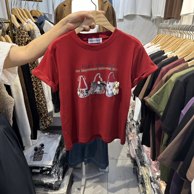 COCO HOLIC東大門直郵女裝新品推薦時尚熱賣真品休閑T恤COCO HOLICT恤圖色2