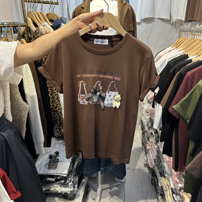 COCO HOLIC東大門直郵女裝新品推薦時尚熱賣真品休閑T恤COCO HOLICT恤圖色3