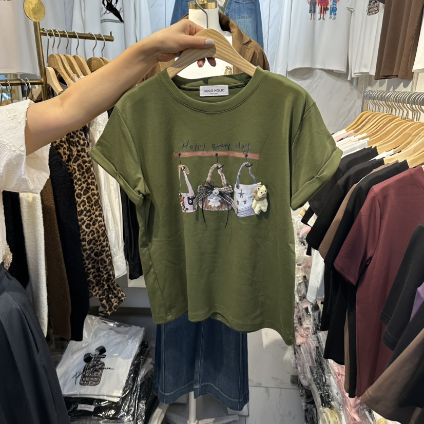 COCO HOLIC東大門直郵女裝新品推薦時尚熱賣真品休閑T恤COCO HOLICT恤圖色4