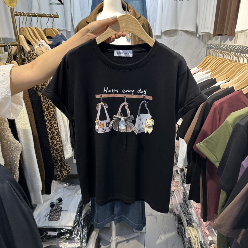 COCO HOLIC東大門直郵女裝新品推薦時尚熱賣真品休閑T恤COCO HOLICT恤圖色5
