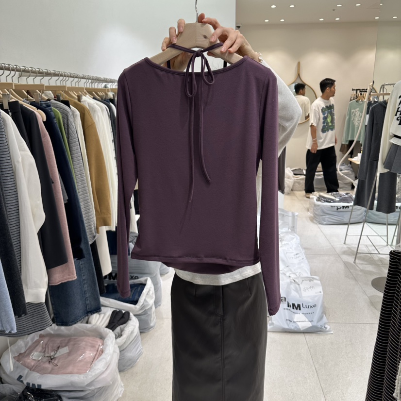 GRACIA韓國代購女裝新品真品休閑時尚熱賣推薦長袖T恤染色GRACIA長袖T恤