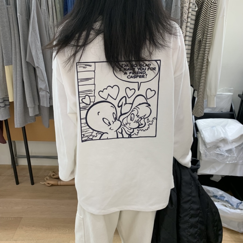 SPAGHETTI韓國直郵女士新品人氣推薦熱賣休閑時尚長袖T恤spaghetti長袖T恤