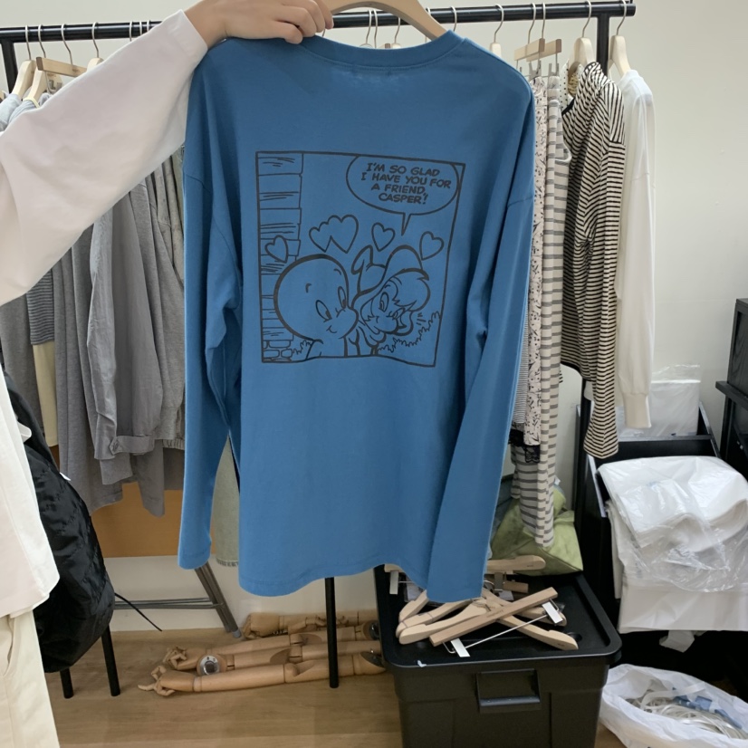 SPAGHETTI韓國直郵女士新品人氣推薦熱賣休閑時尚長袖T恤spaghetti長袖T恤