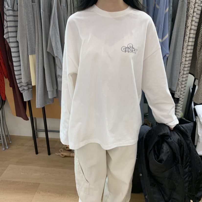SPAGHETTI韓國直郵女士新品人氣推薦熱賣休閑時尚長袖T恤spaghetti長袖T恤圖色1