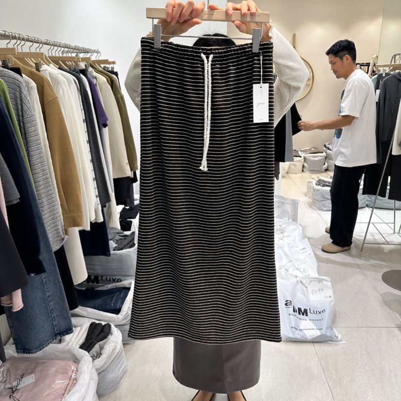 GRACIA韓國直郵女士新品真品熱賣推薦休閑時尚人氣長裙彈力GRACIA長裙圖色2棕色