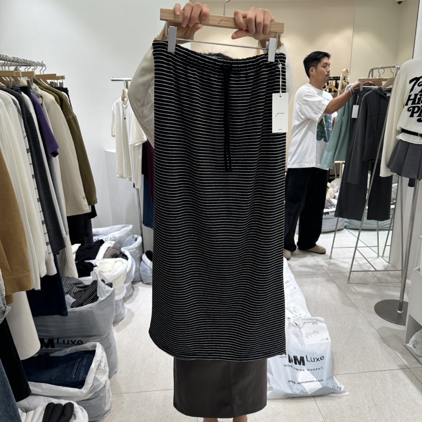 GRACIA韓國直郵女士新品真品熱賣推薦休閑時尚人氣長裙彈力GRACIA長裙圖色3黑色
