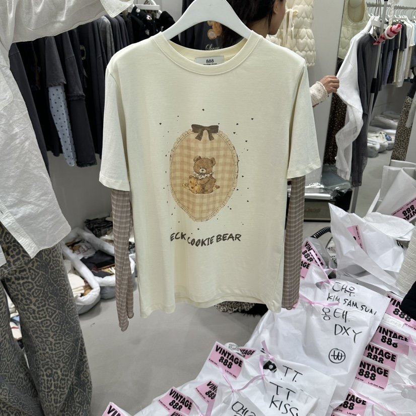 VINTAGE 888東大門實拍女士新品休閑時尚熱賣真品長袖T恤VINTAGE 888長袖T恤圖色1