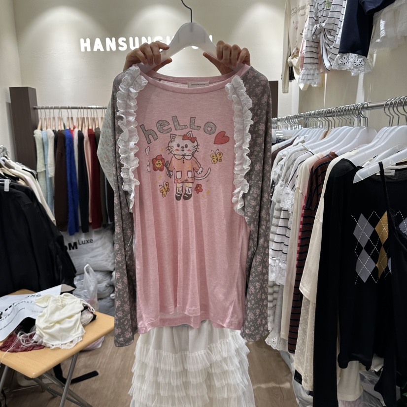 HANSUNGHYUN東大門實拍女士新款推薦時尚熱賣真品長袖T恤HANSUNGHYUN長袖T恤圖色2
