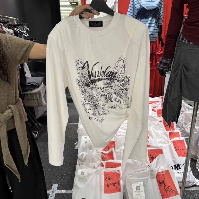 RARE CLOSET東大門直郵女士新品時尚推薦熱賣真品長袖T恤RARE CLOSET長袖T恤圖色1