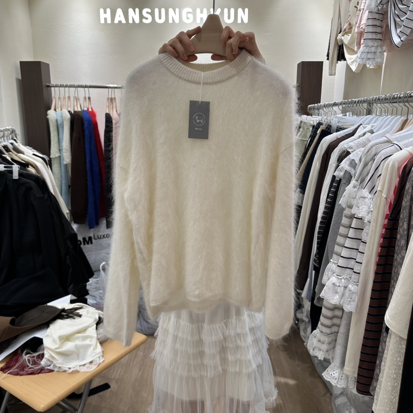 HANSUNGHYUN東大門實拍女士新款人氣推薦真品毛衣圓領寬松HANSUNGHYUN毛衣圖色1