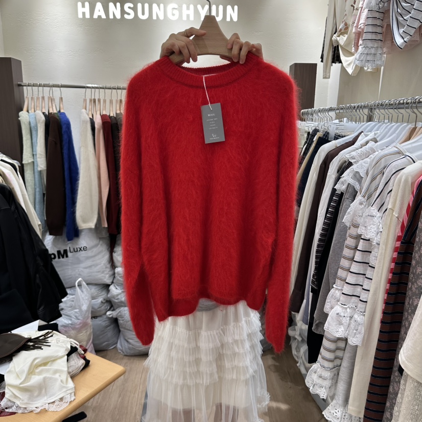 HANSUNGHYUN東大門實拍女士新款人氣推薦真品毛衣圓領寬松HANSUNGHYUN毛衣圖色2