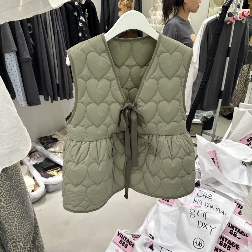 VINTAGE 888韓國代購女裝新款推薦熱賣真品馬甲心形絎縫VINTAGE 888馬甲圖色2