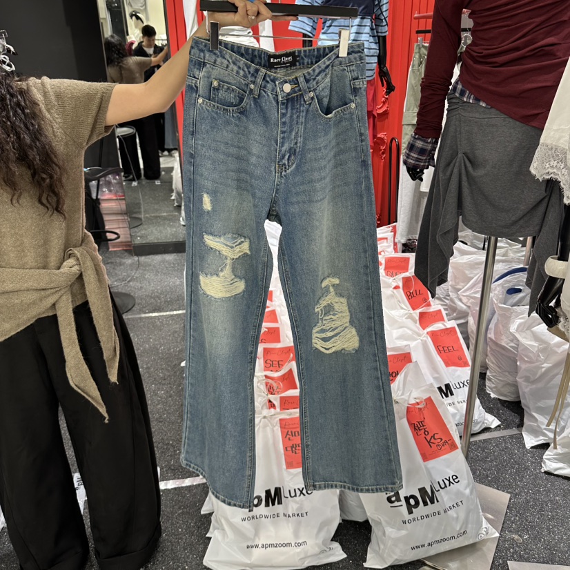 RARE CLOSET東大門代購女裝新品時尚推薦真品休閑牛仔褲RARE CLOSET牛仔褲圖色1
