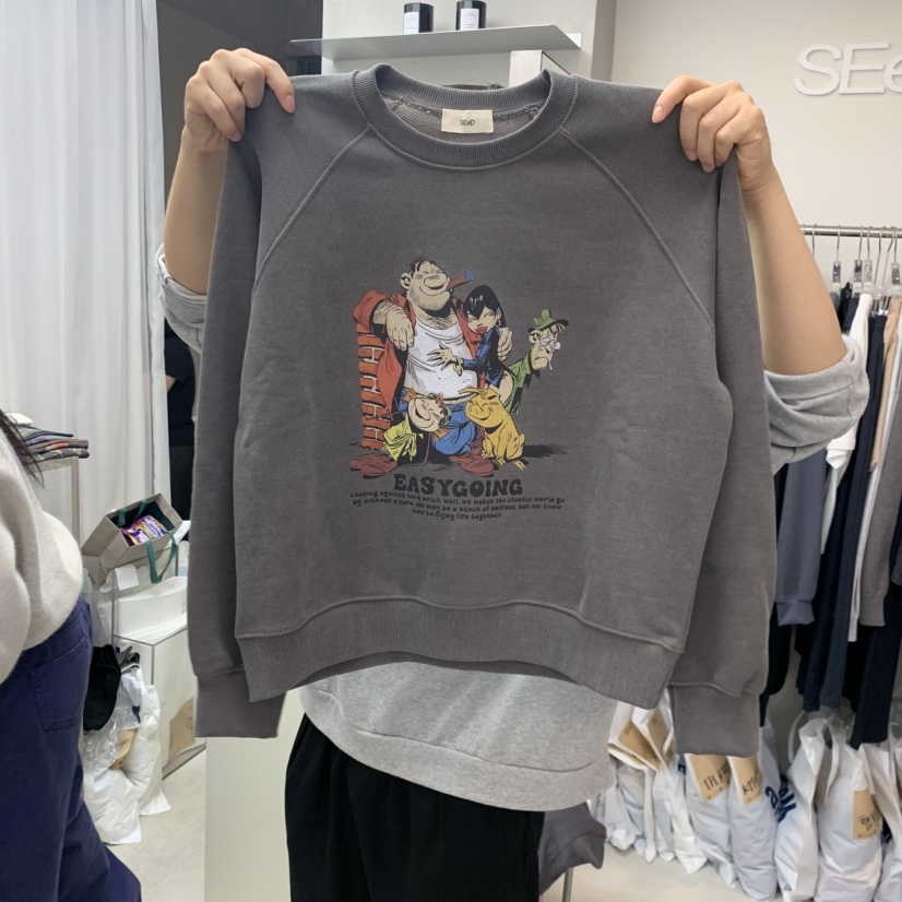LEESEED-A/SEED韓國代購女士新款休閑時尚人氣推薦衛衣絨SEeD-SOBORO衛衣圖色1