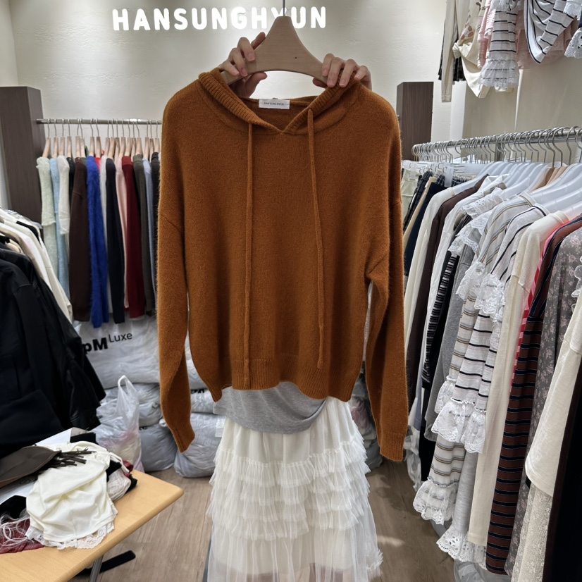 HANSUNGHYUN東大門實拍女裝新品人氣衛衣羊毛100連帽針織衫HANSUNGHYUN衛衣圖色2