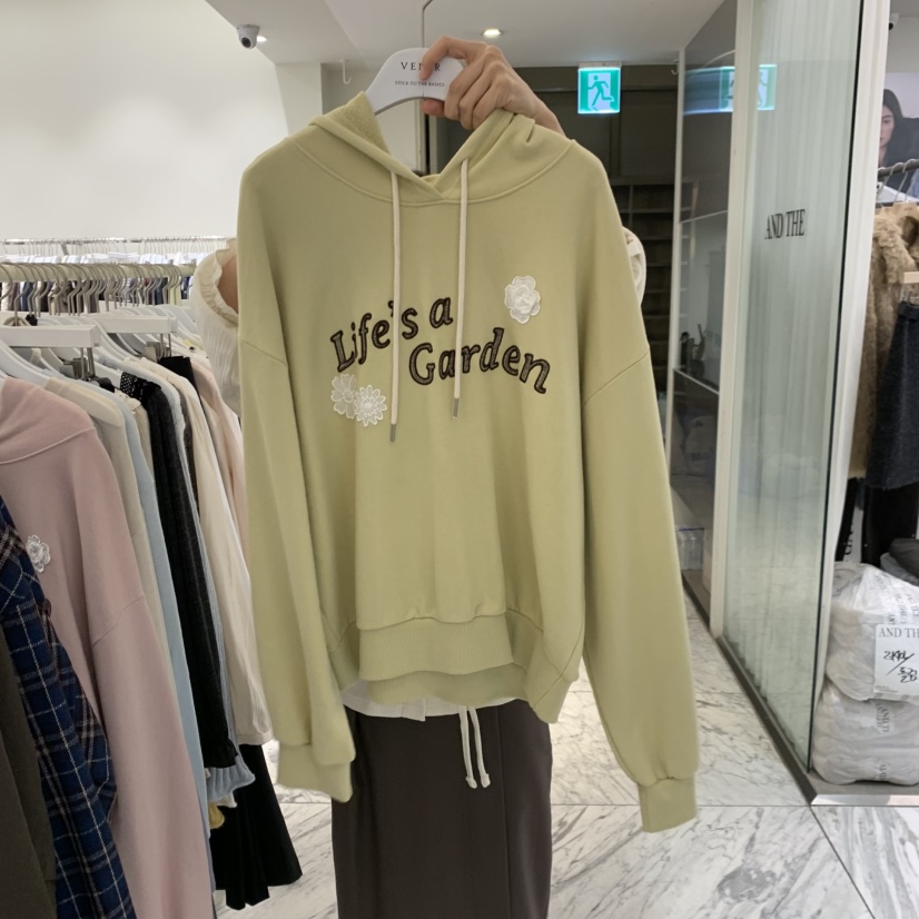VENIR-A韓國代購女士新品休閑熱賣人氣真品衛衣連帽衫刺繡VENIR-A衛衣圖色1