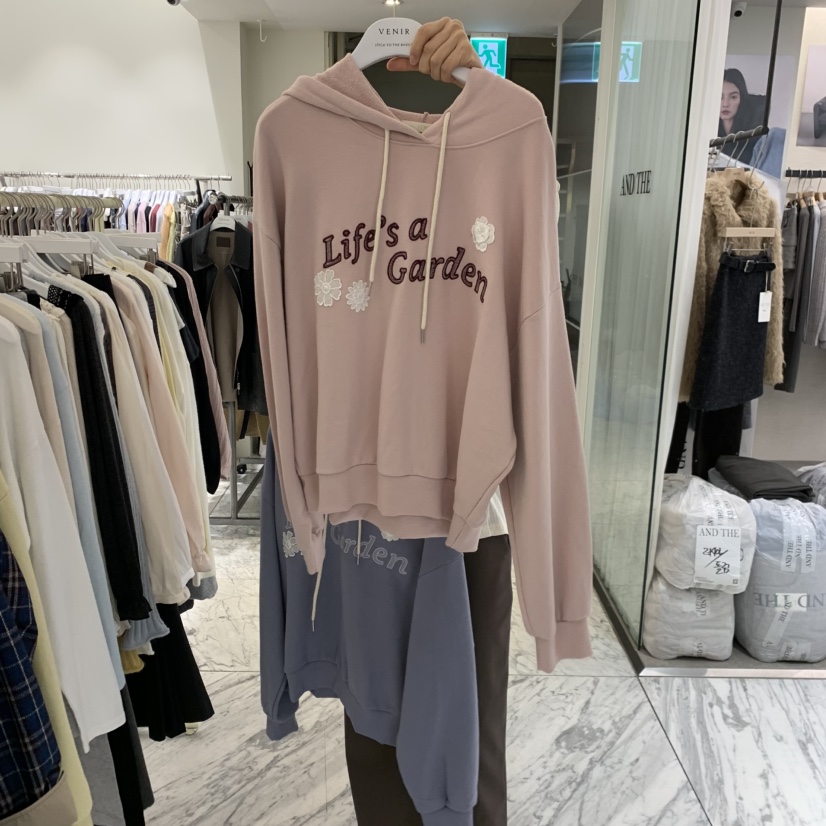 VENIR-A韓國代購女士新品休閑熱賣人氣真品衛衣連帽衫刺繡VENIR-A衛衣圖色2