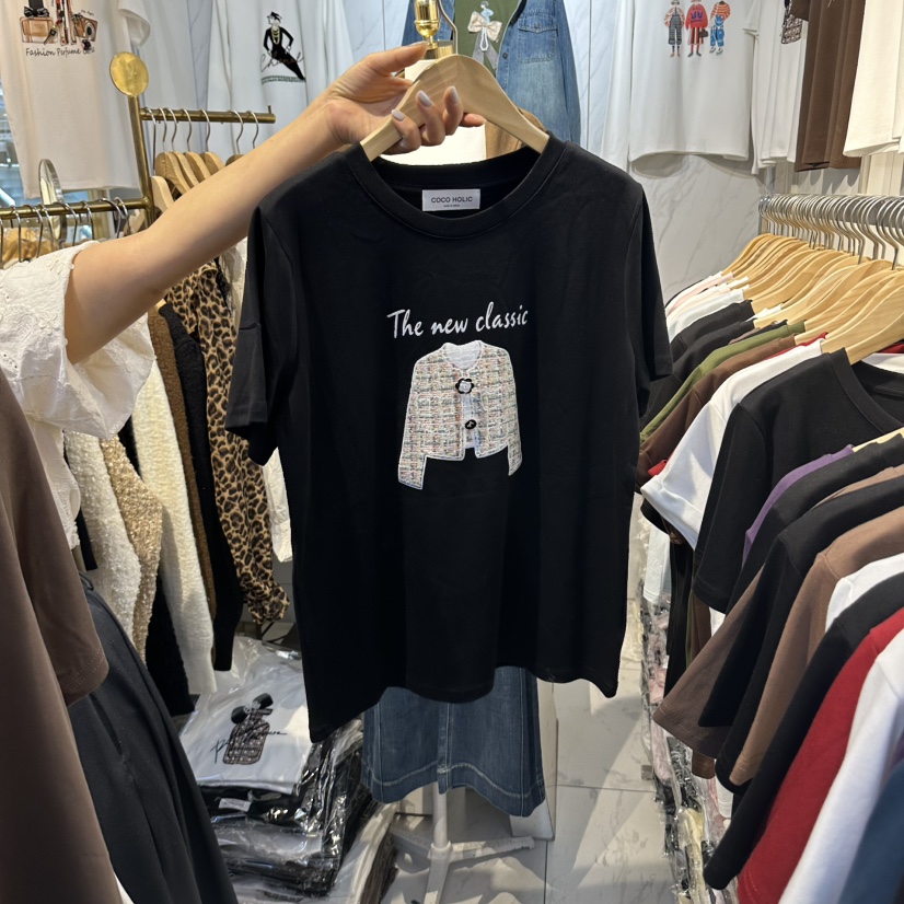 COCO HOLIC韓國代購女裝新品熱賣真品時尚休閑推薦人氣T恤COCO HOLICT恤圖色2