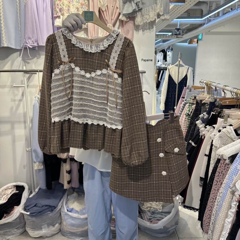 PAPA韓國代購女裝新款時尚推薦熱賣休閑人氣真品套裝Papaine/HALMADE套裝圖色1