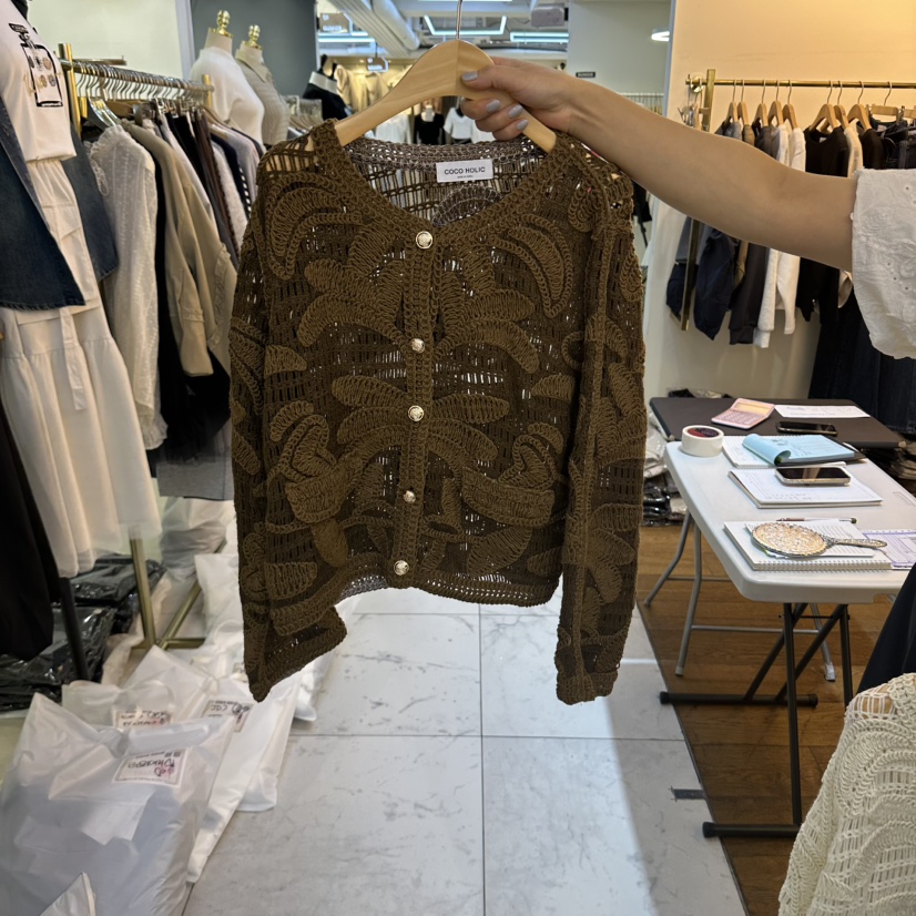 COCO HOLIC韓國代購女士新品推薦人氣休閑熱賣時尚開衫花朵COCO HOLIC開衫圖色2