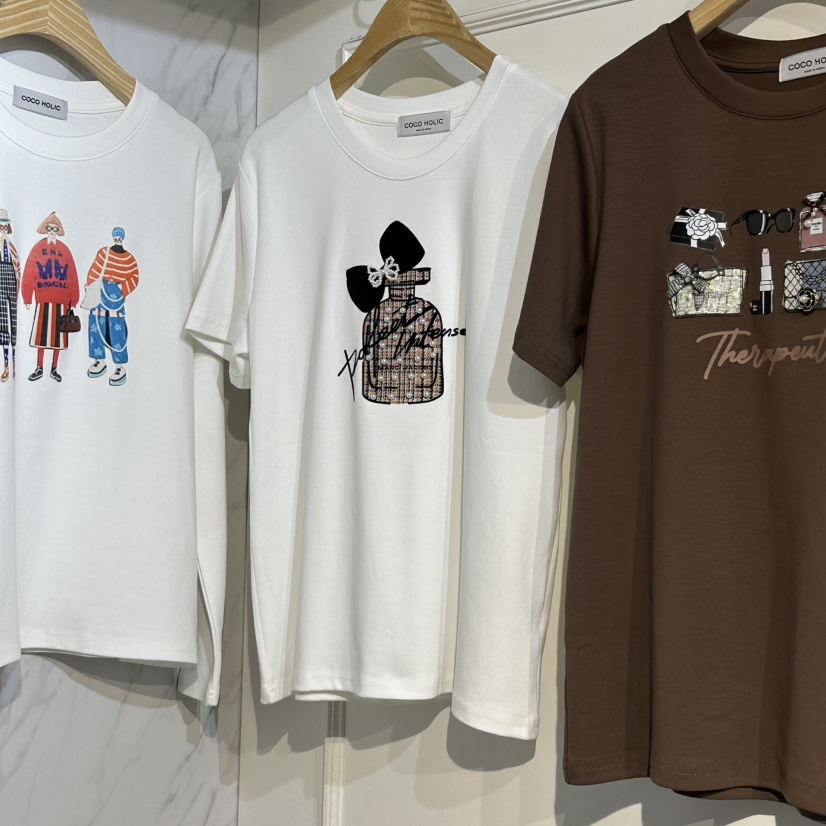 COCO HOLIC東大門直郵女士新款真品時尚休閑T恤珍珠絲帶COCO HOLICT恤圖色3