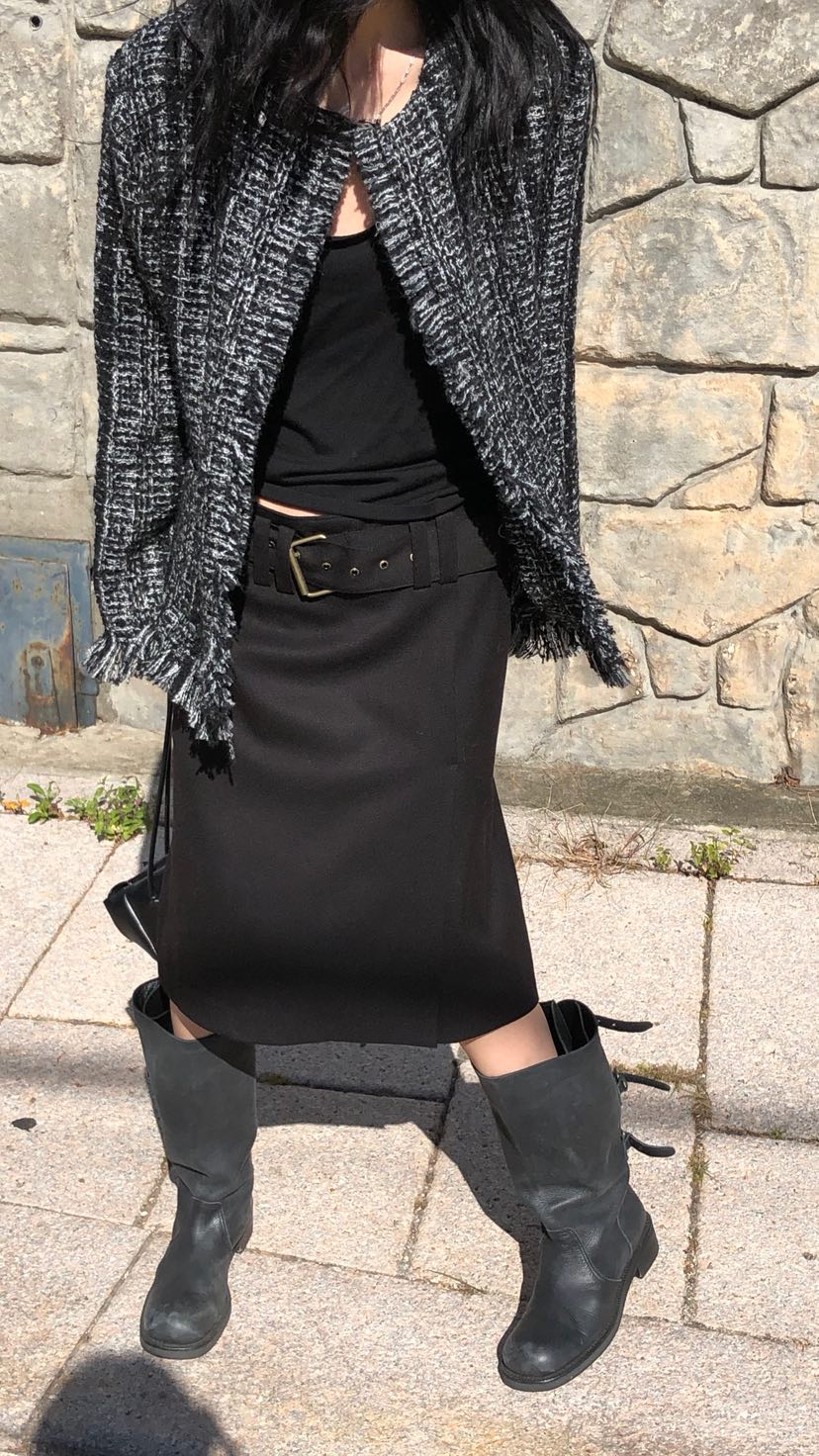 OVER RICH東大門實拍女裝新款真品熱賣半身裙中短裙含腰帶OVER RICH半身裙/中短裙