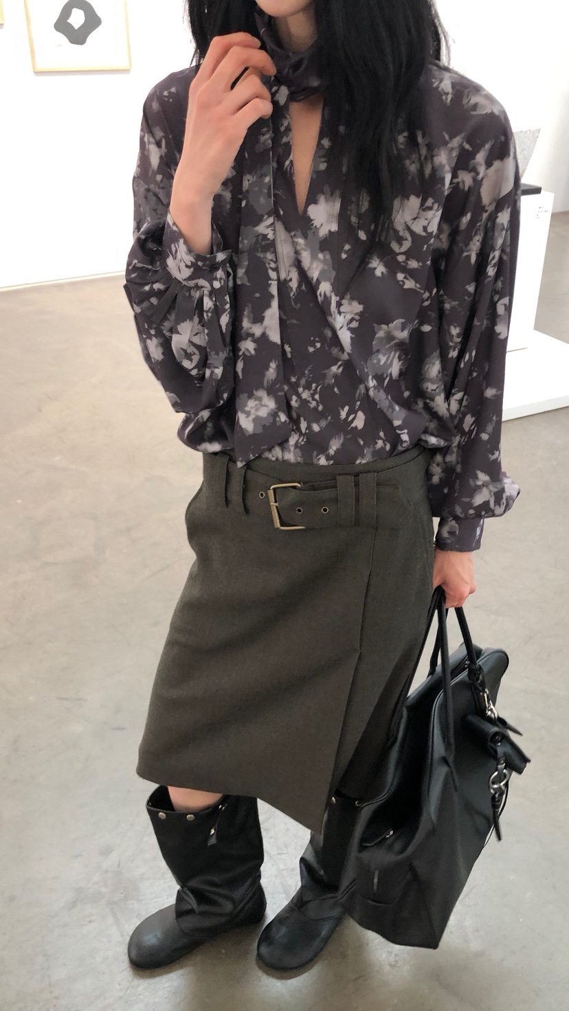 OVER RICH東大門實拍女裝新款真品熱賣半身裙中短裙含腰帶OVER RICH半身裙/中短裙