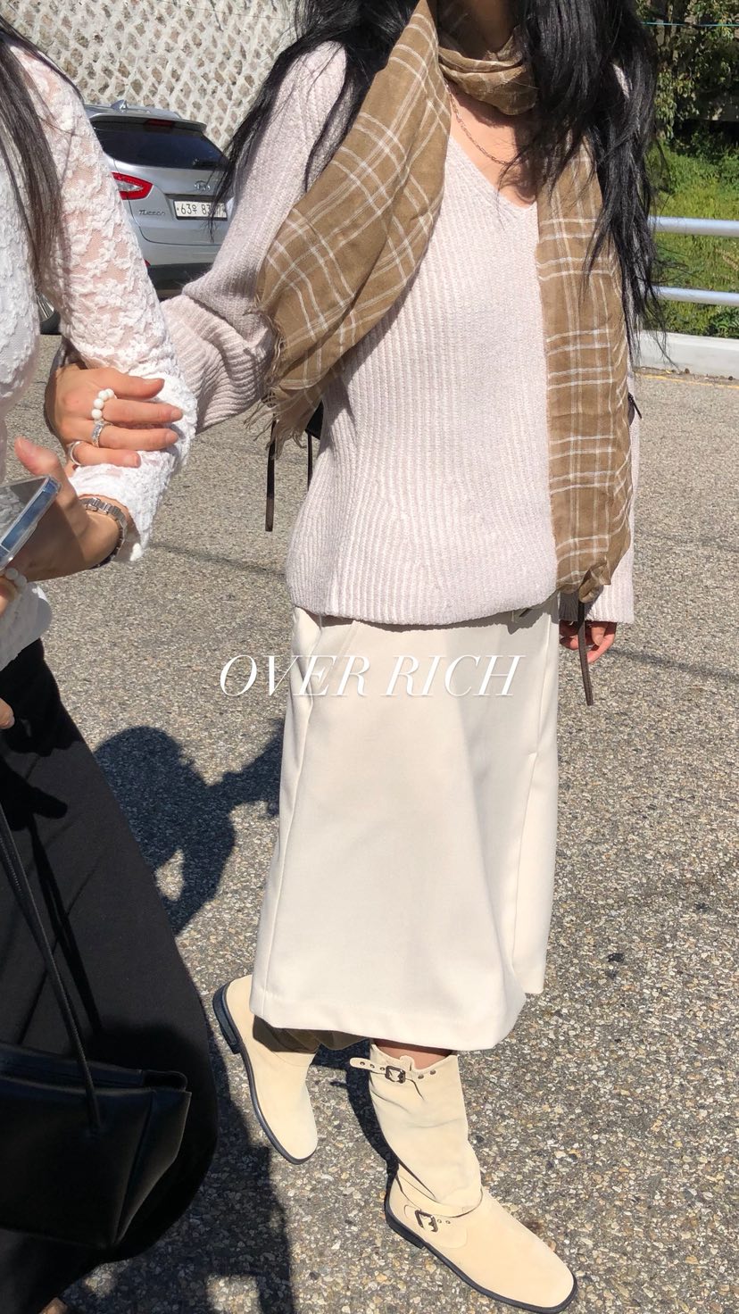 OVER RICH東大門實拍女裝新款真品熱賣半身裙中短裙含腰帶OVER RICH半身裙/中短裙