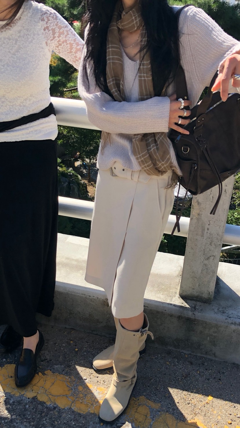 OVER RICH東大門實拍女裝新款真品熱賣半身裙中短裙含腰帶OVER RICH半身裙/中短裙