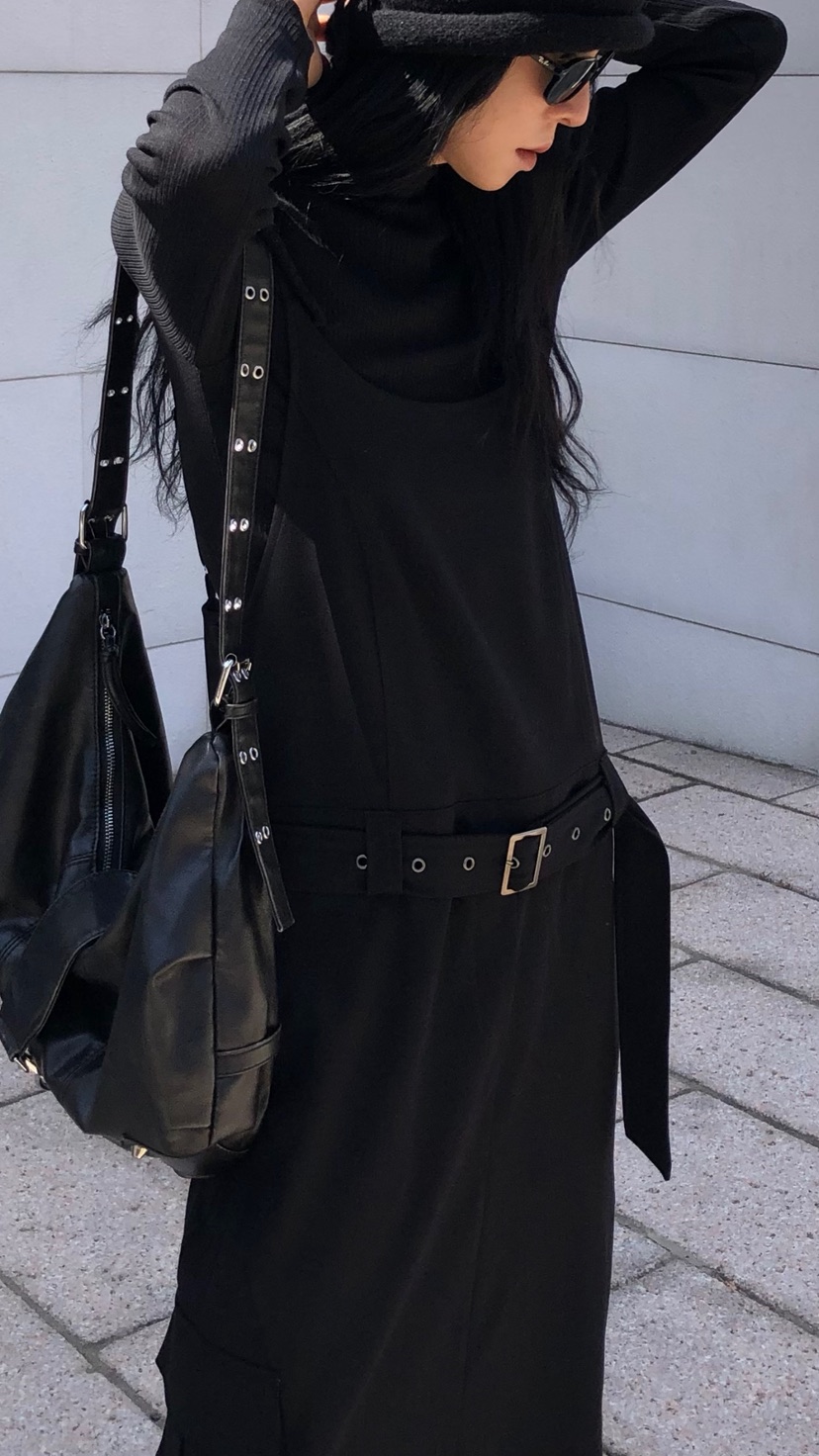 OVER RICH東大門直郵女士新品時尚人氣推薦連衣裙OPS含腰帶OVER RICH連衣裙