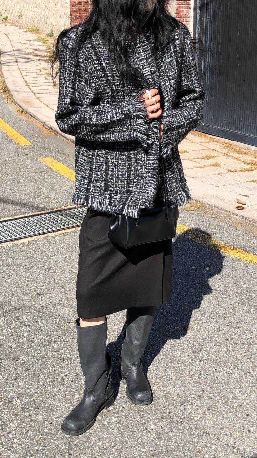 OVER RICH韓國代購女裝新款時尚熱賣人氣休閑推薦夾克花呢OVER RICH夾克
