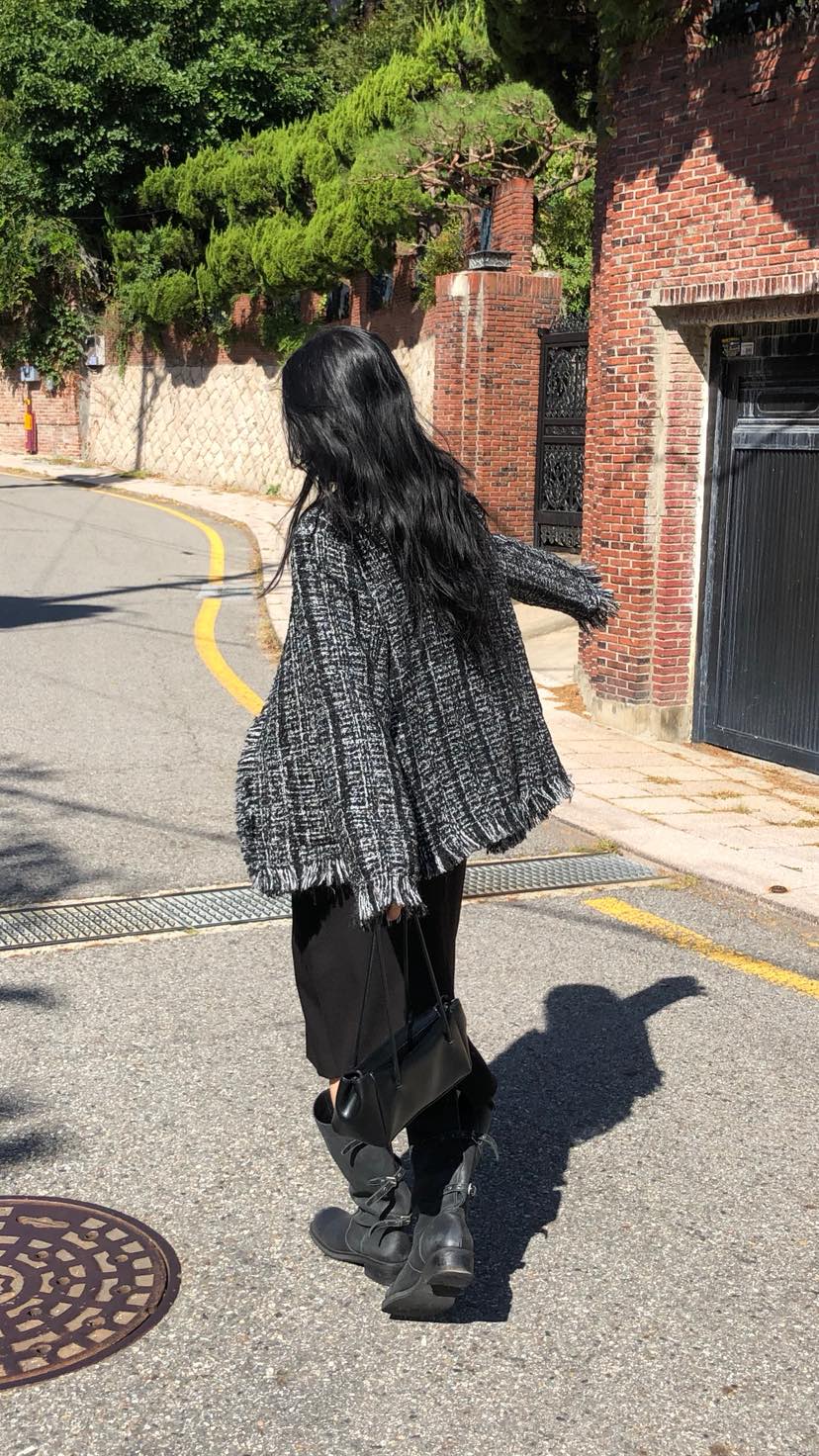 OVER RICH韓國代購女裝新款時尚熱賣人氣休閑推薦夾克花呢OVER RICH夾克