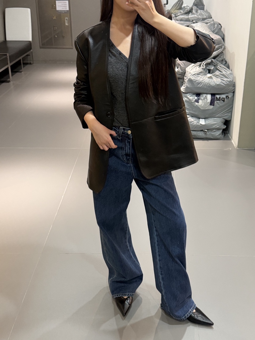MUYBIEN東大門實拍女裝新品時尚休閑推薦人氣真品熱賣皮衣MUYBIEN皮衣