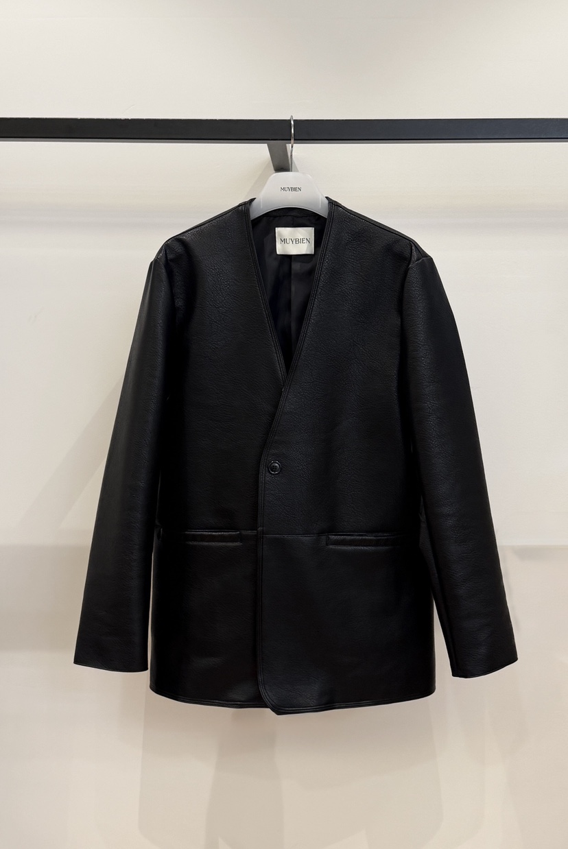 MUYBIEN東大門實拍女裝新品時尚休閑推薦人氣真品熱賣皮衣MUYBIEN皮衣圖色1