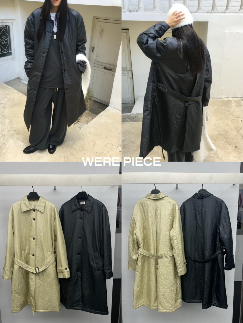 KARE/WEREPIECE韓國代購女裝新款時尚推薦中長款大衣含腰帶KARE/WEREPIECE中長款大衣