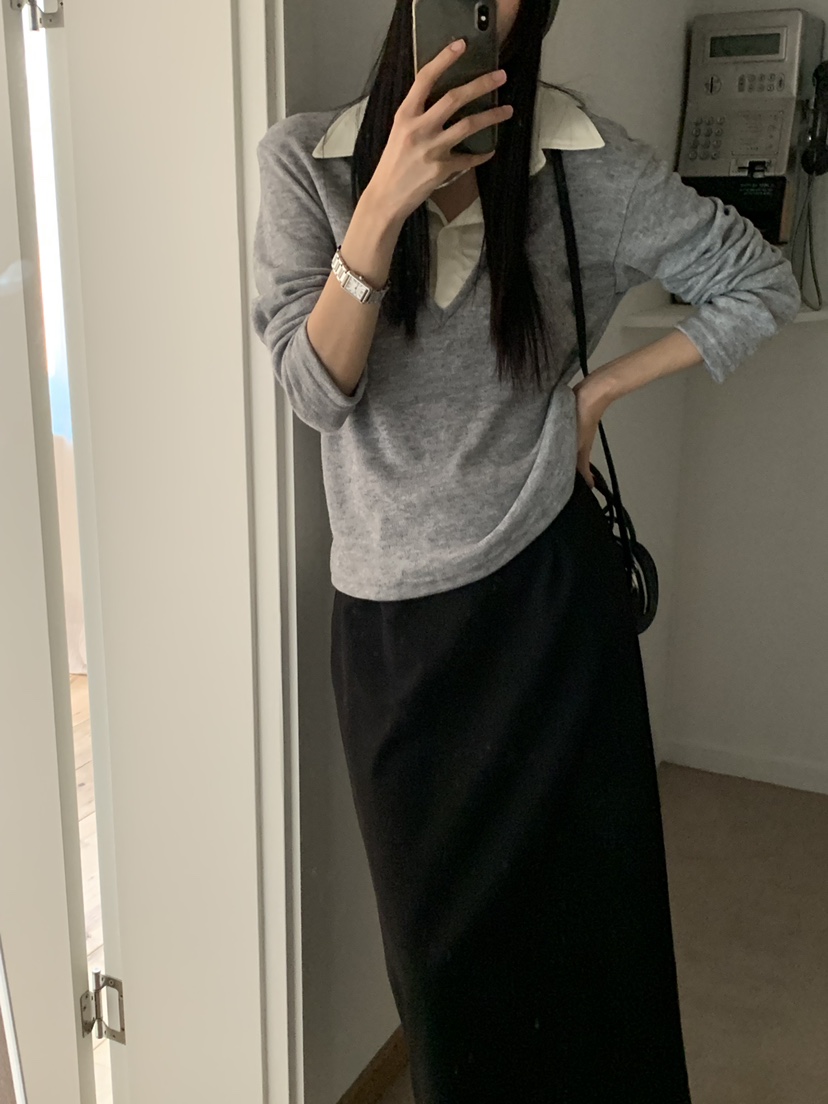 TRUE韓國代購女士新款推薦休閑時尚人氣熱賣長袖T恤假兩件TRUE長袖T恤