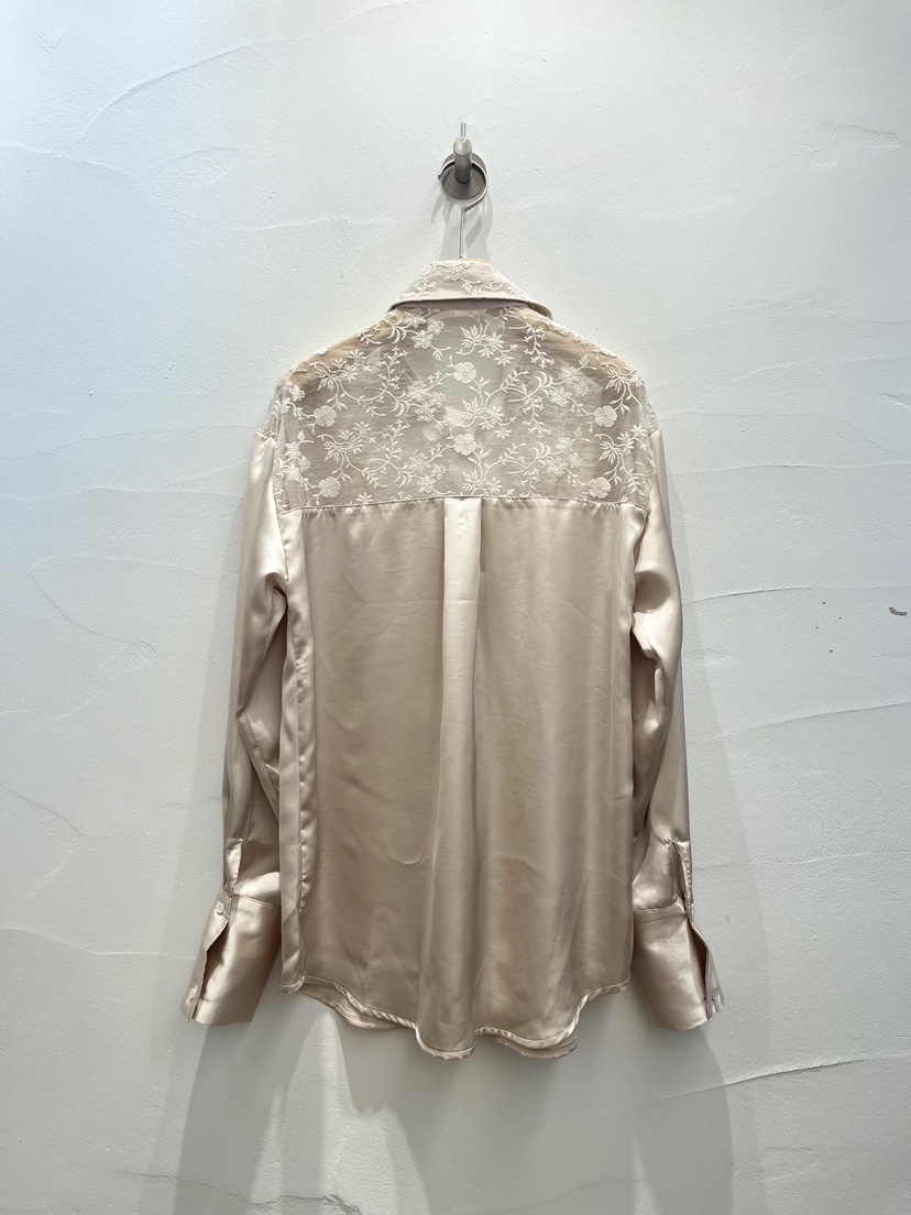 BROWN PAPER韓國直郵女裝新品休閑人氣襯衫蕾絲衫花朵蕾絲BROWN PAPER襯衫/蕾絲衫