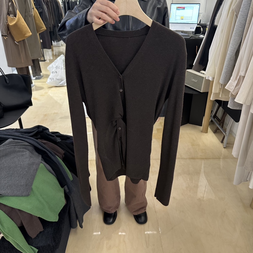 KOIVUE東大門實拍女裝新品人氣休閑真品時尚熱賣長袖T恤開衫KOIVUE長袖T恤圖色2棕色