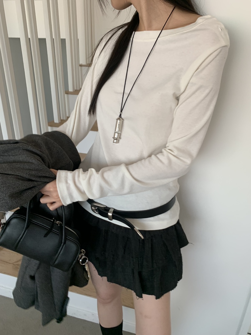 TRUE韓國代購女士新品真品熱賣推薦人氣休閑時尚長袖T恤紐扣TRUE長袖T恤
