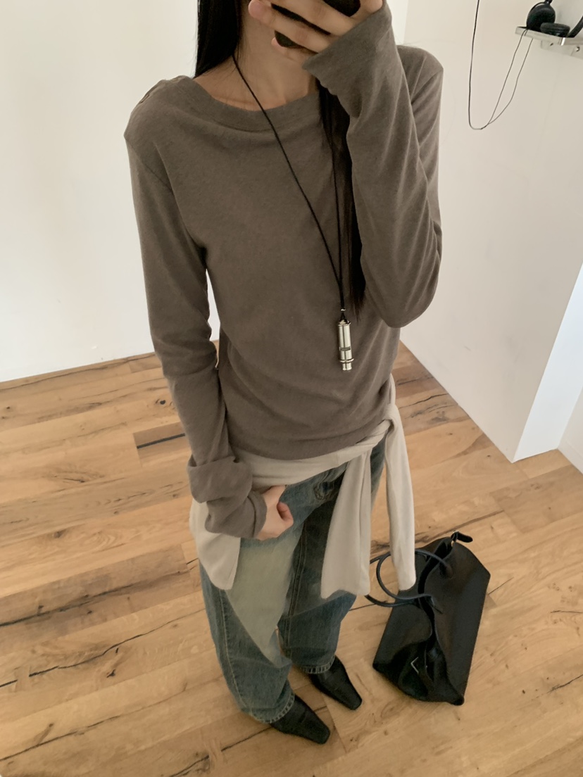 TRUE韓國代購女士新品真品熱賣推薦人氣休閑時尚長袖T恤紐扣TRUE長袖T恤