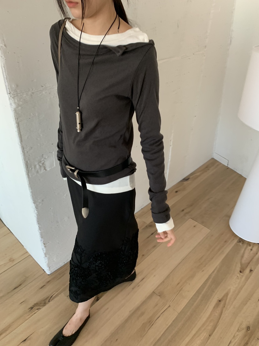 TRUE韓國代購女士新品真品熱賣推薦人氣休閑時尚長袖T恤紐扣TRUE長袖T恤