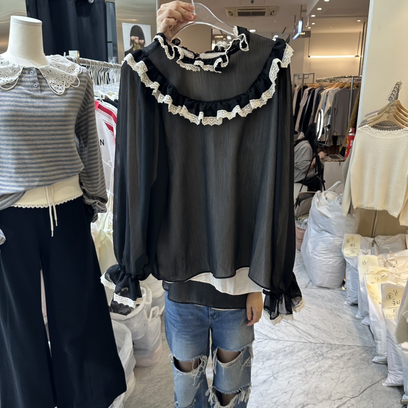 CHEAP-CHIC韓國代購女士新款時尚人氣休閑真品襯衫蕾絲衫CHEAP-CHIC/CHARLES THE SECOND襯衫/蕾絲衫圖色2