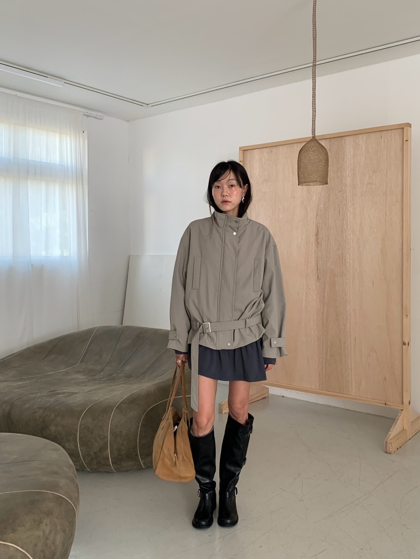 MORE THAN-P韓國直郵女裝新款真品時尚推薦夾克含腰帶系帶MORE THAN夾克