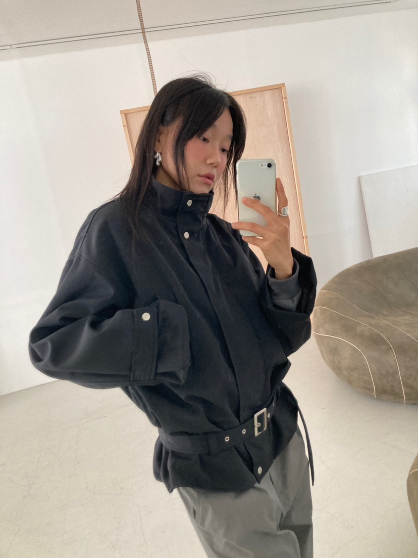 MORE THAN-P韓國直郵女裝新款真品時尚推薦夾克含腰帶系帶MORE THAN夾克
