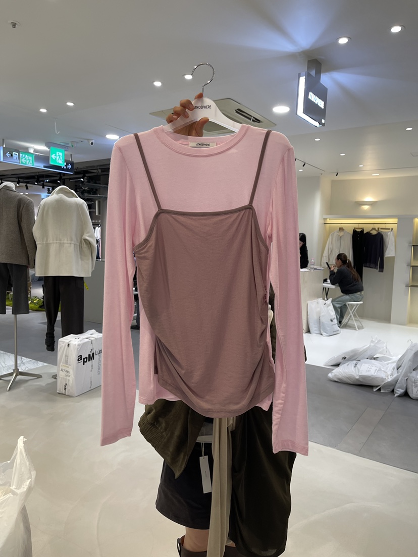 ATMOSPHERE東大門代購女士新品熱賣人氣時尚長袖T恤假兩件ATMOSPHERE長袖T恤圖色1